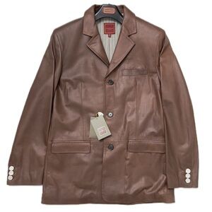 COLE HAAN Country Lambskin Leather Blazer Jacket